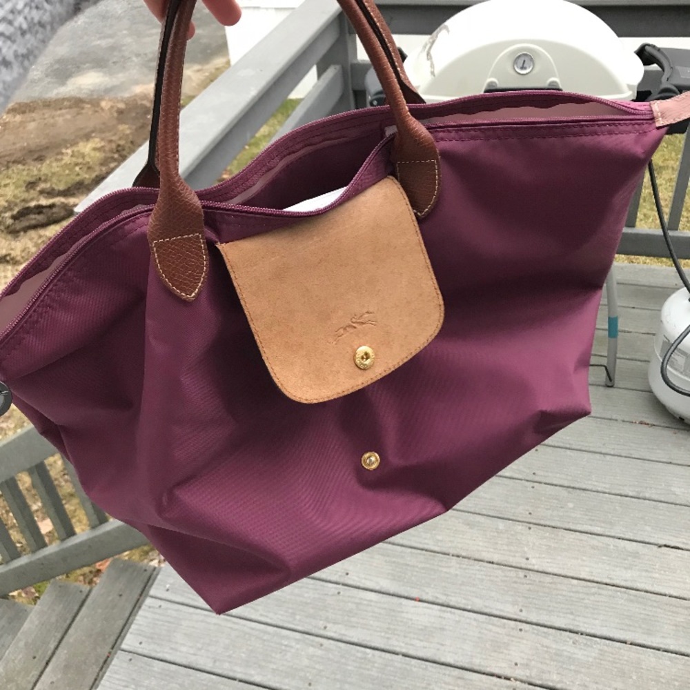 Medium size short handle Longchamp bag magenta - Picture 5 of 5